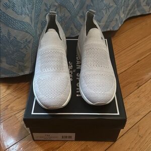 J/SLIDES Light Gray Knit Sneakers